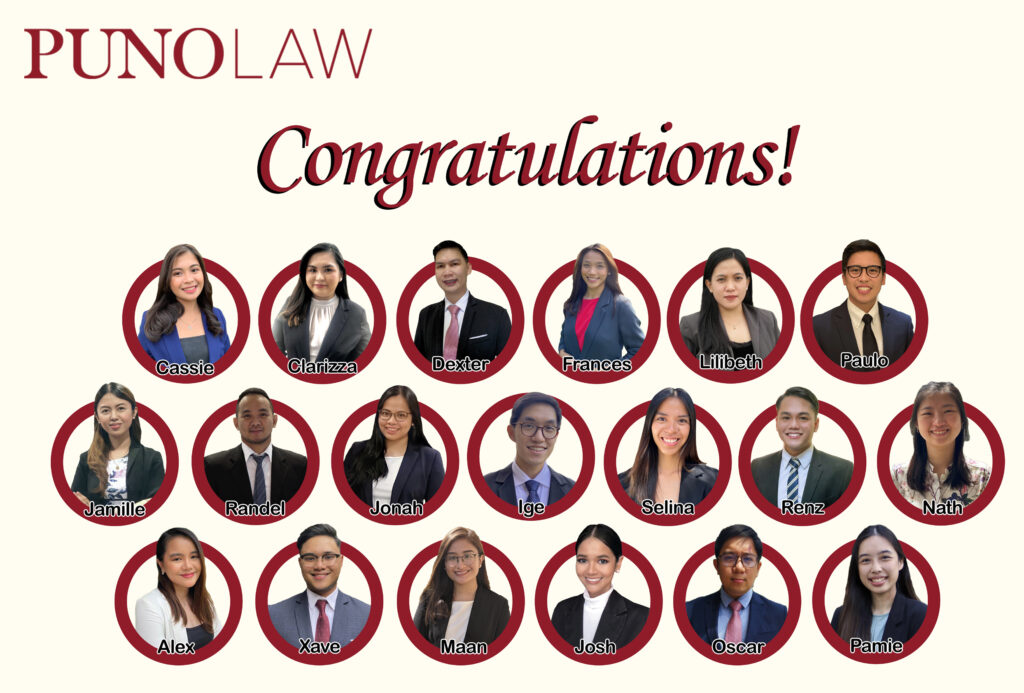 PunoLaw Welcomes its New Lawyers